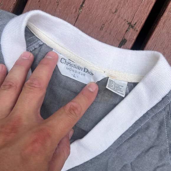 Vintage Christian Dior Windbreaker Size M/L Grey 90s Short Sleeve Lightweight KC - Picture 2 of 5